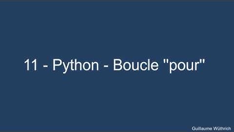 11   Python   Boucle pour