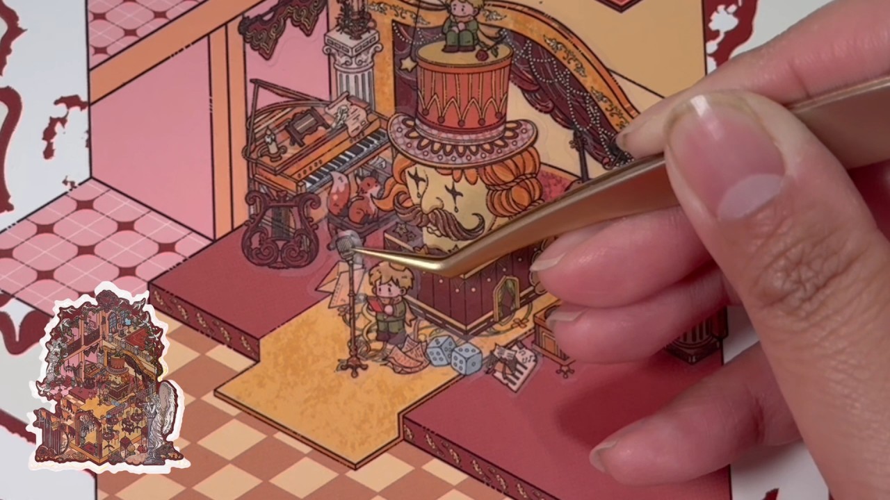 「ASMR」A sticker of a hall decorated with roses on Valentine's Day.