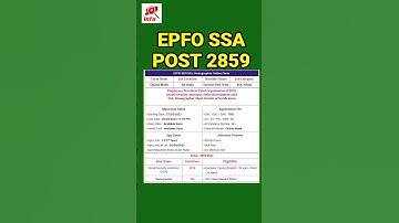 EPFO SSA Recruitment 2023 & Steno Notification OUT !! Work Profile | Allowances | Exam Syllabus