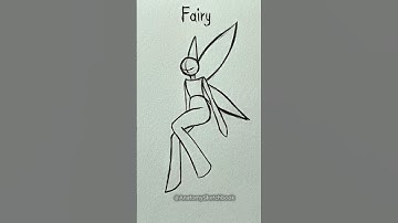 Fairy Stickman ✏️✨ (Easy Tutorial) #drawing #stickman #fairydrawing #howtodraw #shorts