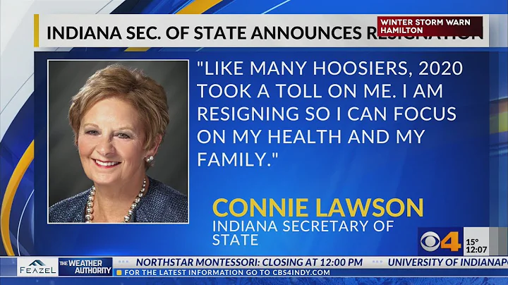 Indiana Secretary of State Connie Lawson resigning