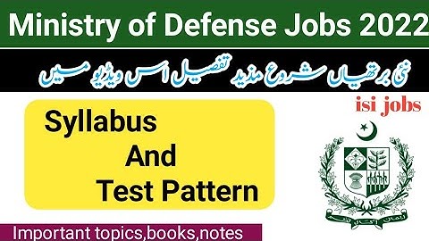 Ministry of Defence (MOD) Jobs 2022 Syllabus and Test pattern