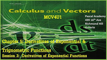 Chap 5 Session 3 Exponential & Trigonometric Functions Derivatives of Exponential Functions