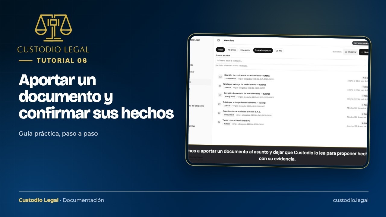 Miniatura do tutorial: Aportar un documento y confirmar sus hechos