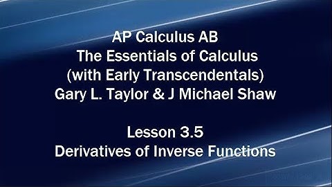 AP Calc AB (E.T.) Lesson 3.5