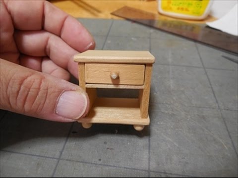 ドールハウス家具ナイトテーブルの作り方dollhouse Furniture Way Of Making A Bedside Table Youtube