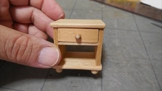 ドールハウス家具ナイトテーブルの作り方Dollhouse furniture  Way of making a bedside table