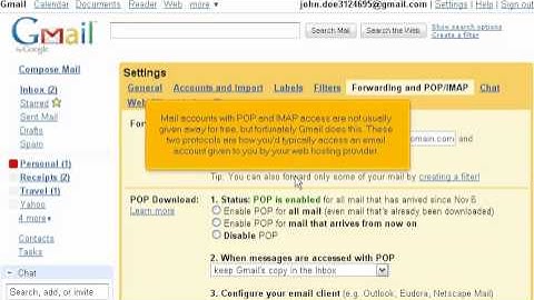 How to configure forwarding and POP/IMAP access for your Gmail account