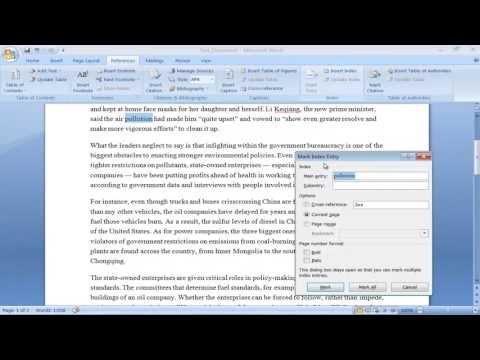 How to Create an Index in Word