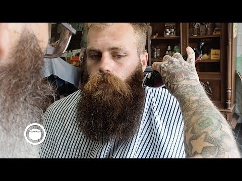 Thumbnail for the embedded element &quot;Massive, Thick Beard gets Trimmed at the Barbershop&quot;