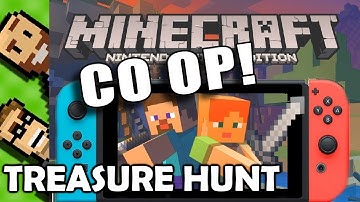 Treasure Hunt | Minecraft 2-Player SPLIT SCREEN Co-Op PART 14 | Nintendo Switch Bedrock | BASEMENT