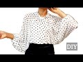 How to make a batwing style tie neck blouse/top. Easy/beginner sewing project.Cutting & stitching