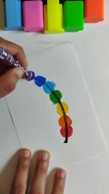 oil pastels drawing | Rainbow feather art #art #painting #oilpastel #shorts #creativeart #easy