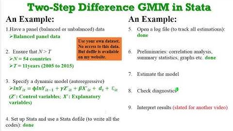(Stata13): How to Estimate  Two-Step Difference GMM #gmm #onestepgmm #twostepgmm #yeardummies