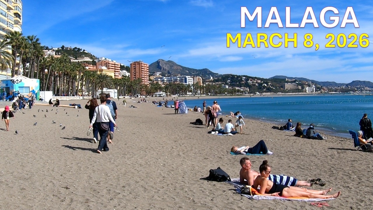 Malaga Spain Waterfront Walk Beautiful Coastal City
