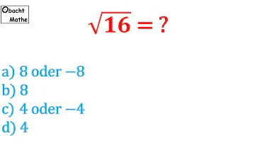 Was ist die Wurzel von 16?