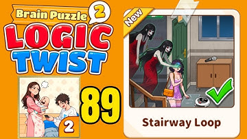 Brain puzzle 2 logic twist level 89 solution walkthrough ( stairway loop ) 