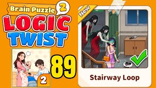 Brain puzzle 2 logic twist level 89 solution walkthrough ( stairway loop ) 