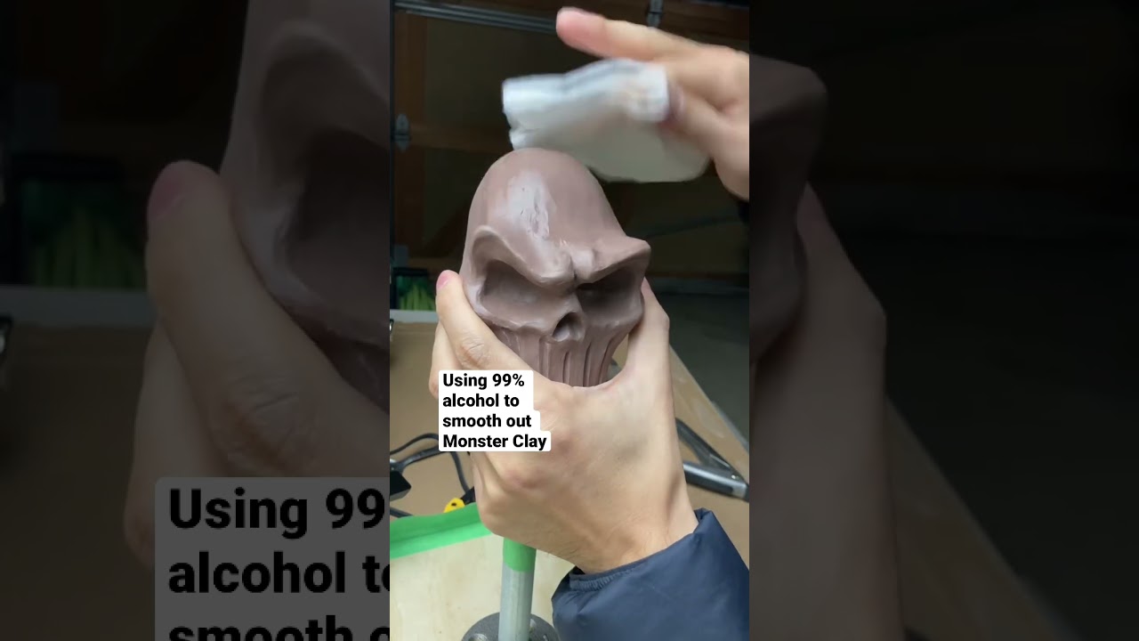 Finishing up an old sculpt. IPA alcohol can be used to smooth out Monster Clay. 