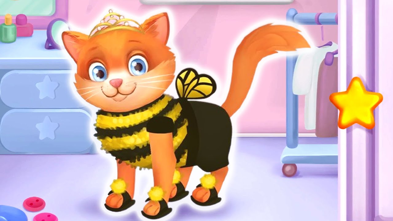 Vestindo o Gatinho | Jogos para Crianças | jogos de gato - Cuidado ...