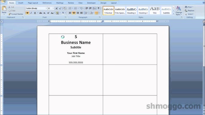How to Print Business Card in Word 