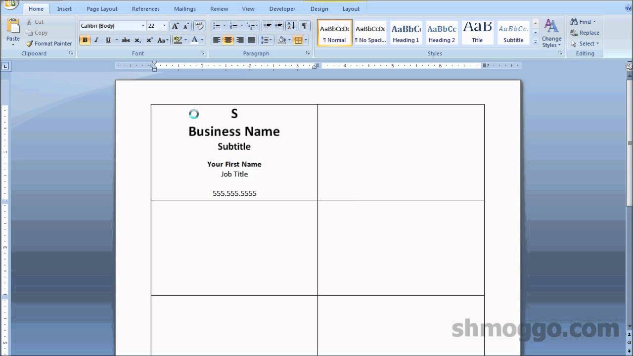 Printing Business Cards in Word  Video Tutorial With Regard To Word 2013 Business Card Template