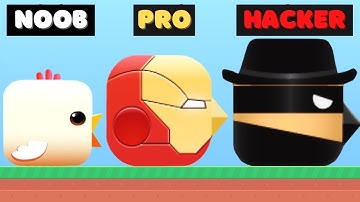 NOOB vs PRO vs HACKER in Square Bird