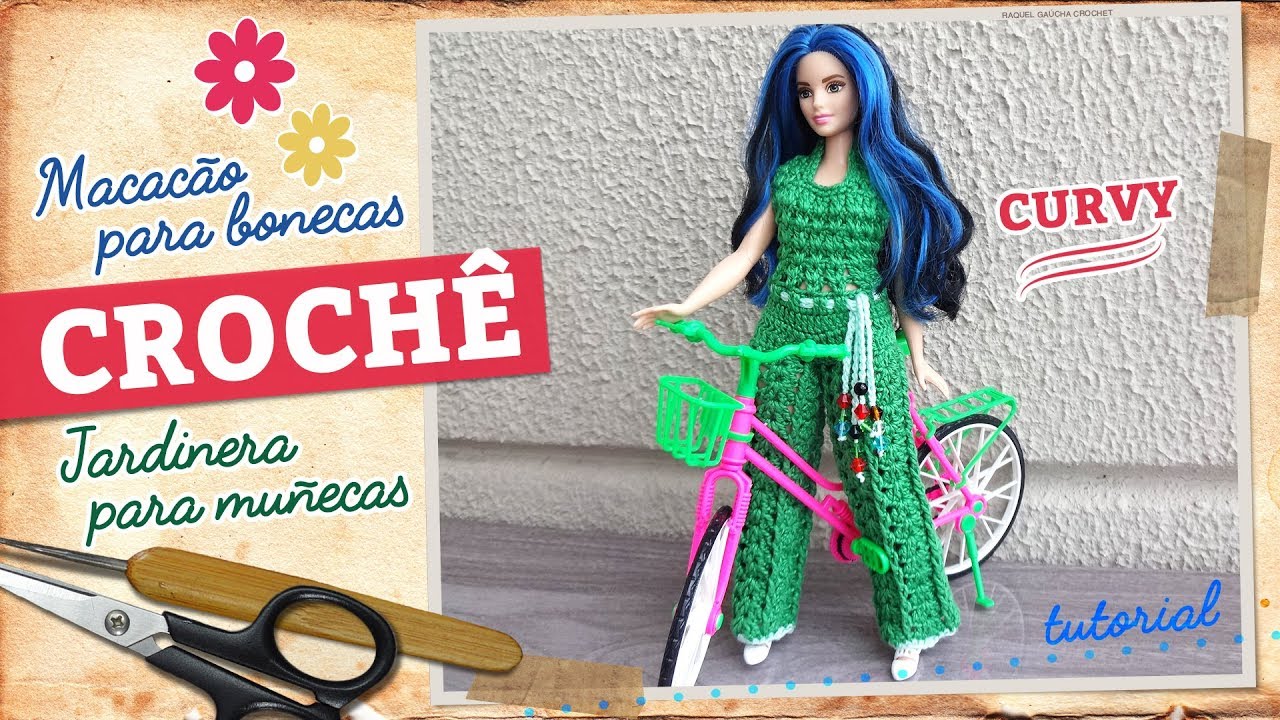 Macacão de Crochê para Boneca Curvy