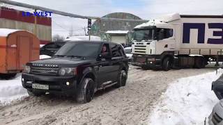 Рендж Ровер Спорт тянет фуру Рендж Ровер Спорт тянет фуру