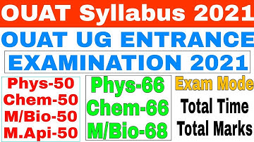 OUAT 2021//OUAT Apply Date//Syllabus details//Online Form,seat matrix,Exam pattern,Exam mode//Odisha