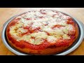 Pizza alta e soffice in teglia  cotta nel forno di casa  pizza fatta in casa facile senza impasto