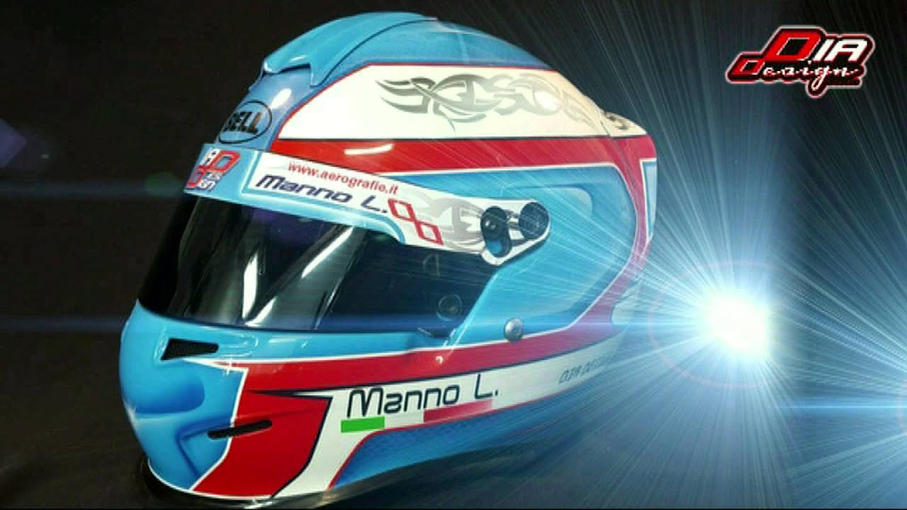 Aerografie caschi kart e personalizzazioni caschi racing - YouTube