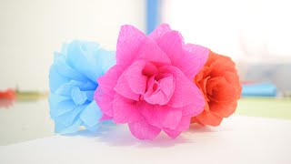 Como hacer una flor de papel crepe -  Loveluzlop