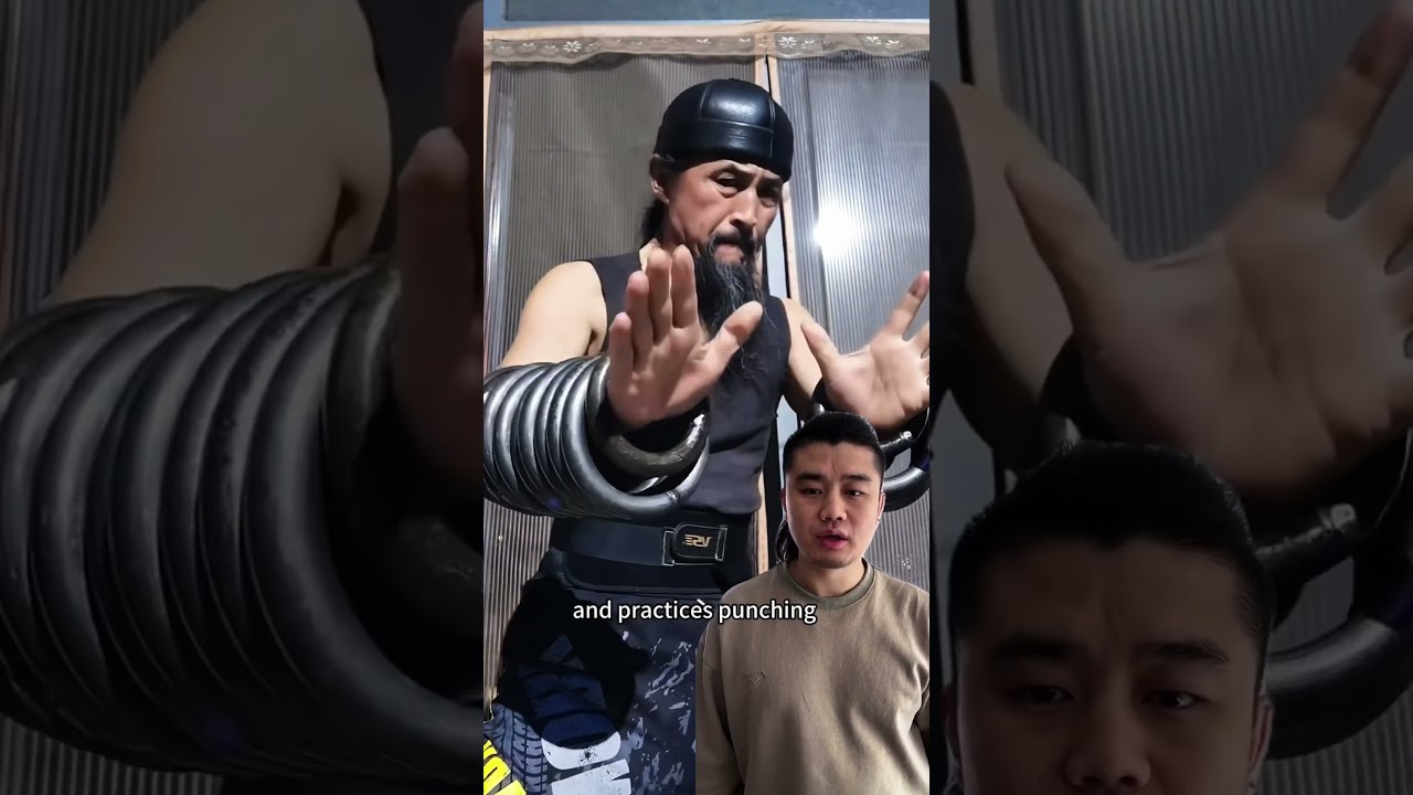 Wudang Kungfu, using iron rings to practice arm strength 