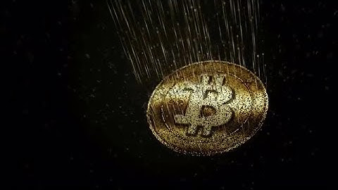 Golden Bitcoin Cryptocurrency Flying Dust Stock Motion Graphics