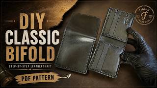 DIY Handmade Classic Black Bifold Wallet | Free PDF Pattern