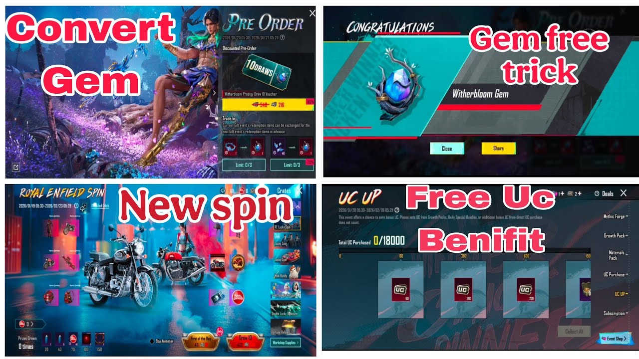 Pre Order Event a gya | New bullet spin 😱🤯 | Double Uc up Event| 