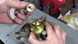 Machining & Soldering Upcycled Brass Door Knob Oil Lamp 4/11