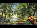 How to paint a summer landscape quiet pond acrylic painting 109 photos 2022