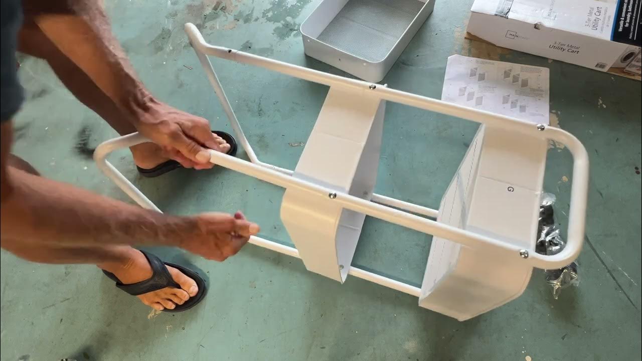 How to assemble a Mainstay 3 Tier Metal Utility Cart YouTube
