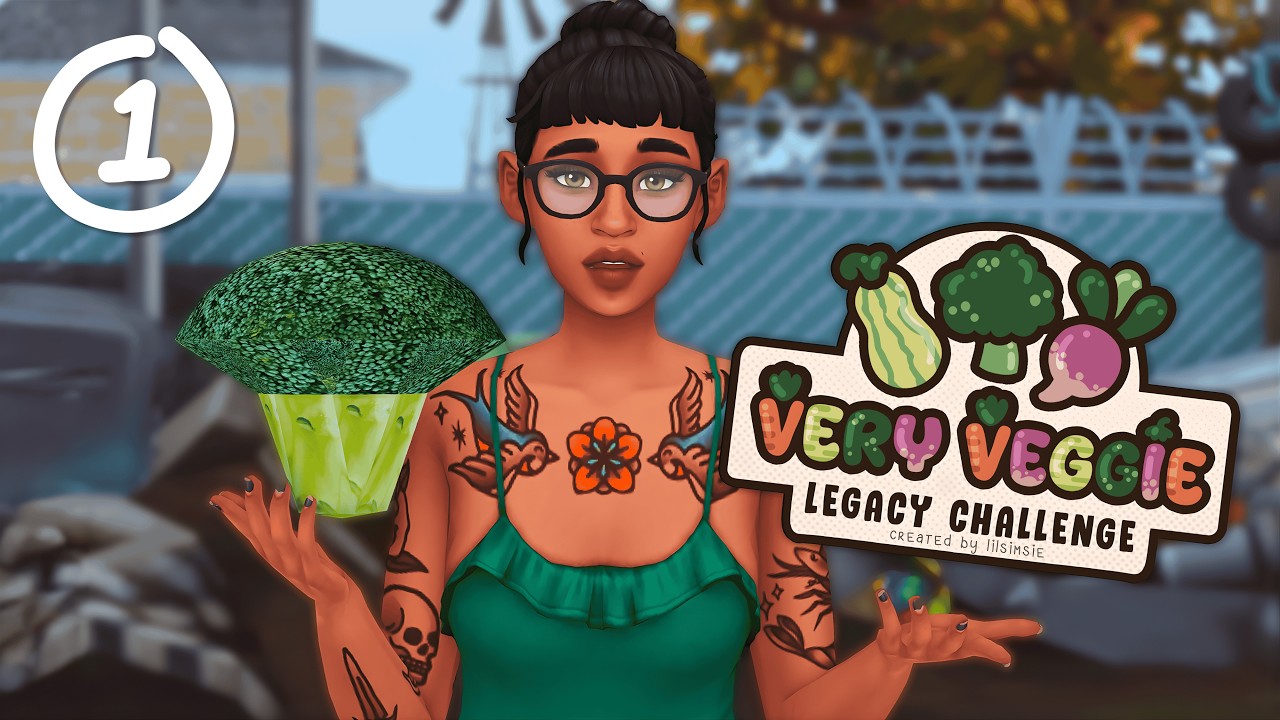 Bush Peeing & Mice Mayhem: Welcome to the Very Veggie Challenge! 🐭🥦 | The Sims 4 | EP. 1