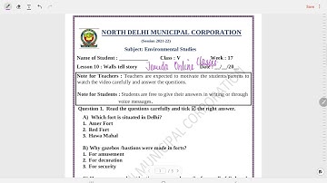 Class 5 EVS Worksheet Solution week 17(21/10/21)