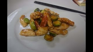 Stir fry chicken breast with Brussel sprouts