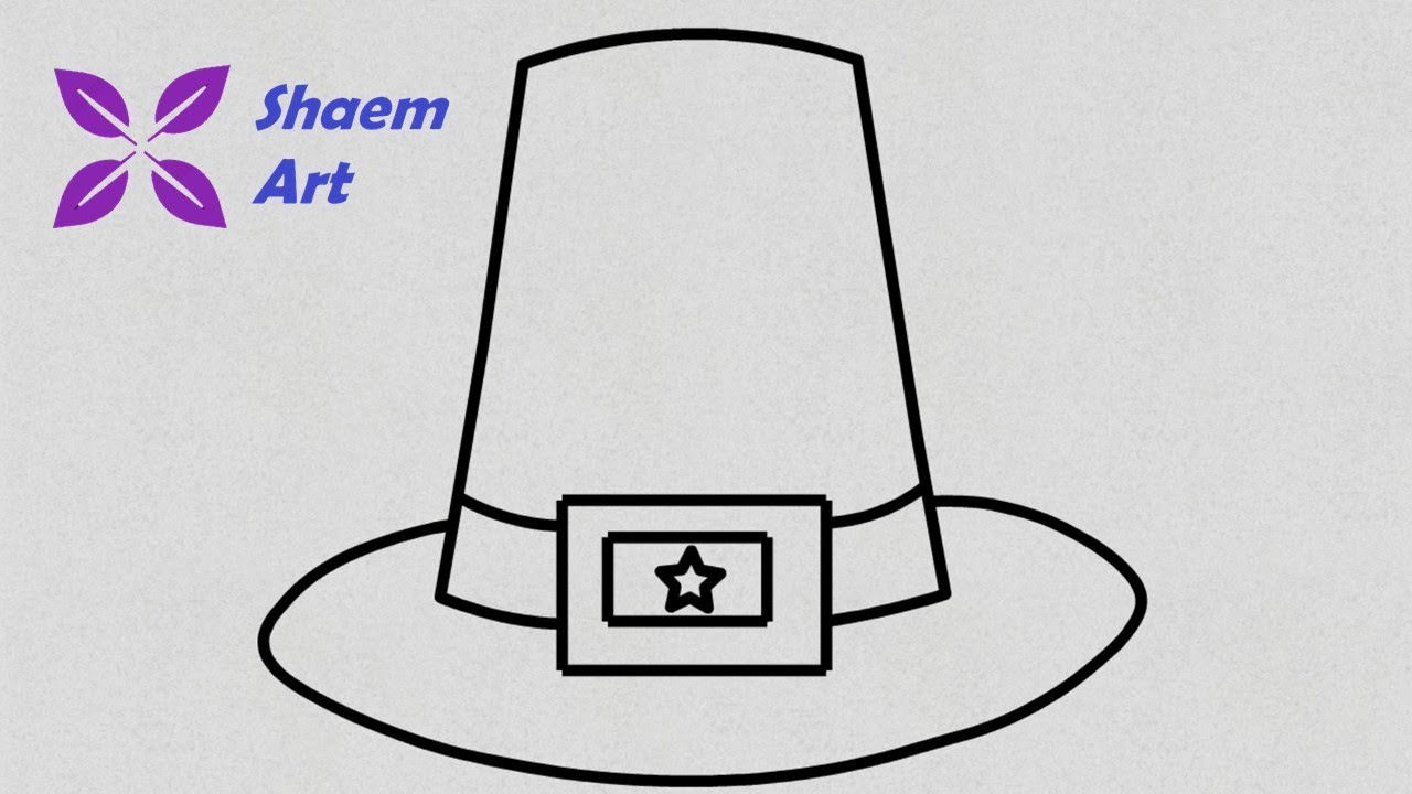 How To Draw a Pilgrim Hat Step by Step | Shaem Art - YouTube