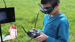 HK Mini Skywalker 840mm FPV RC Glider Flight with Thomas at the controls & Killer Landing too lol