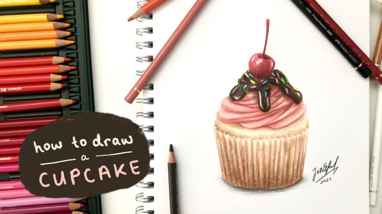 Cupcake How To Draw | Cup Cake Drawing Easy Tutorial - YouTube