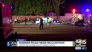 Roads shut down in Tempe due to crash