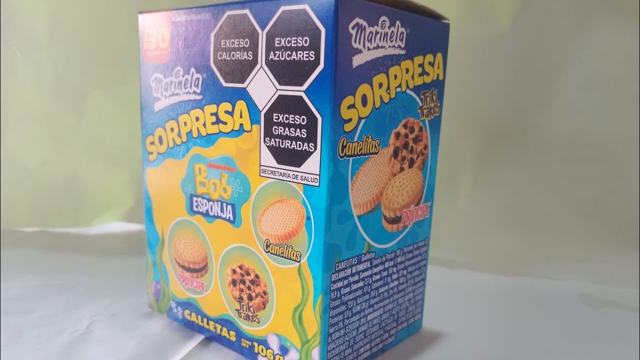 Abriendo caja sorpresa de Bob Esponja de Marinela