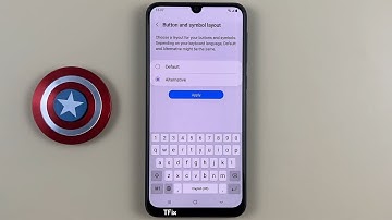 Key layout and symbols on Samsung M31 Android 12