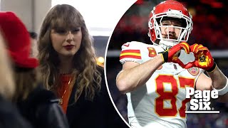 Smitten Taylor Swift swoons over Travis Kelce with pals during Chiefs vs. Ravens game